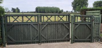 portail, Jardin & Terrasse, 200 cm ou plus, Portail battant, Comme neuf, Bois