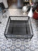 Salontafel met twee deurtjes, industrial etalage type, Huis en Inrichting, Ophalen, Zo goed als nieuw, Glas