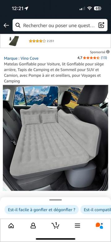 Matelas gonflable pour voiture, Enlèvement, Comme neuf