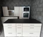 Moderne Cremé Kookeiland keuken * Compleet incl Toestellen, Ophalen of Verzenden, Zo goed als nieuw, Crème