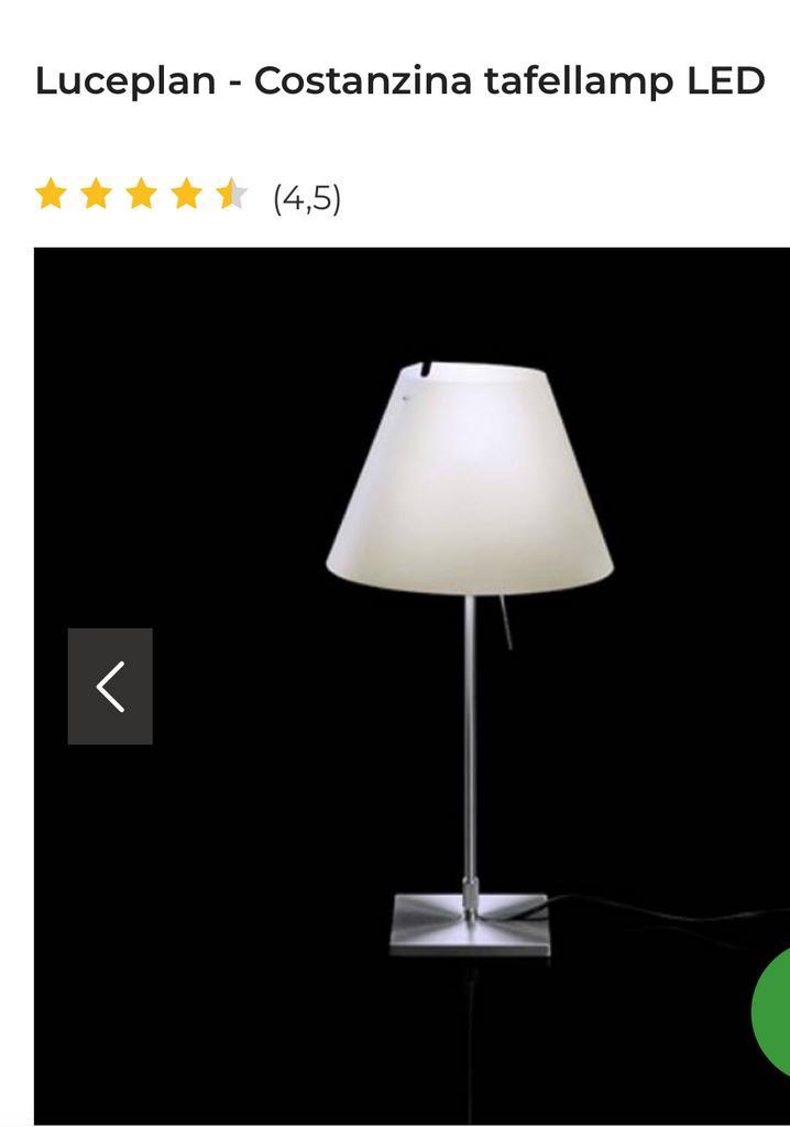 Tafellamp Luceplan 80cm, Huis en Inrichting, Lampen | Tafellampen, Zo goed als nieuw, 75 cm of meer, Kunststof, Overige materialen