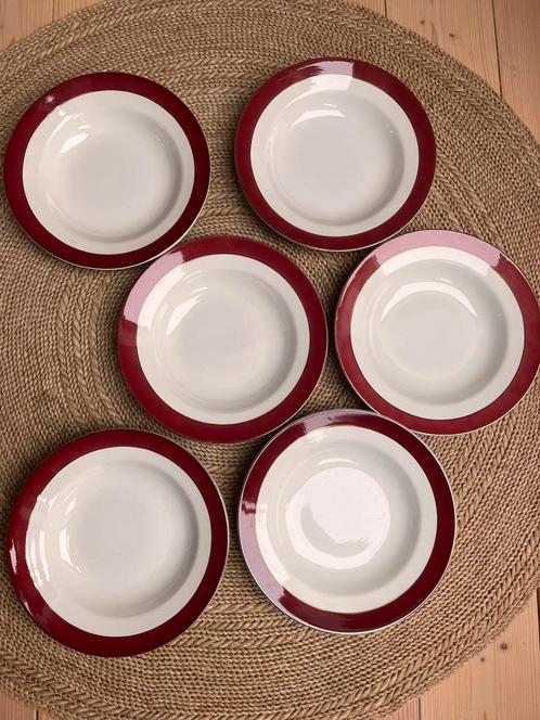 6 diepe borden Sarreguemines Ile de France, Antiek en Kunst, Antiek | Servies los, Ophalen of Verzenden