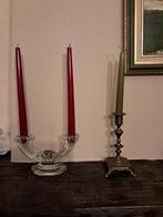 kandelaar met kaars(en), Huis en Inrichting, Woonaccessoires | Kandelaars en Kaarsen, Ophalen of Verzenden, Gebruikt, Kandelaar
