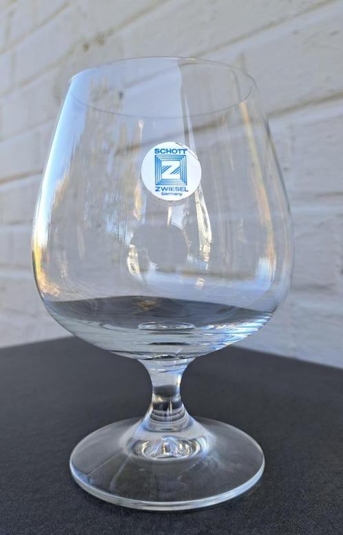 6 kristallen cognacglazen Schott Zwiebel Germany, Huis en Inrichting, Keuken | Servies, Zo goed als nieuw, Glas of Glazen, Effen