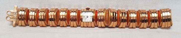 Juweeluurwerk dames 18kt goud Heursel., Handtassen en Accessoires, Antieke sieraden, Overige typen, Goud, Ophalen of Verzenden