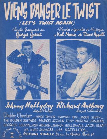 Johnny Hallyday – Viens danser le twist – Partituur – Bladmu