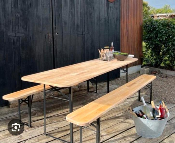 Lot de tables de brasseur + bancs, Tuin en Terras, Picknicktafels, Ophalen