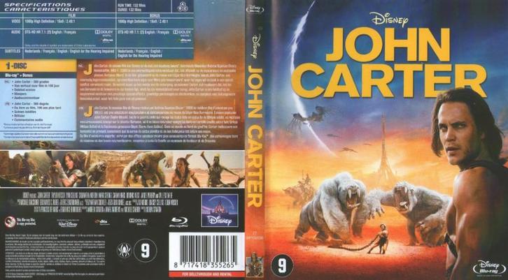 john carter (blu-ray) nieuw, Cd's en Dvd's, Blu-ray, Zo goed als nieuw, Avontuur, Ophalen of Verzenden