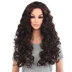 Mooie pruik bruin lang haar veel volume en krullen kleur 6, Envoi, Neuf
