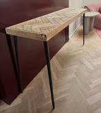 Console hout en metalen onderstel, Huis en Inrichting, Ophalen, Nieuw, Metaal, Modern ambachtelijk