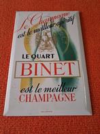 oud reclamebord in blik  champagne binet, Ophalen of Verzenden, Zo goed als nieuw, Reclamebord