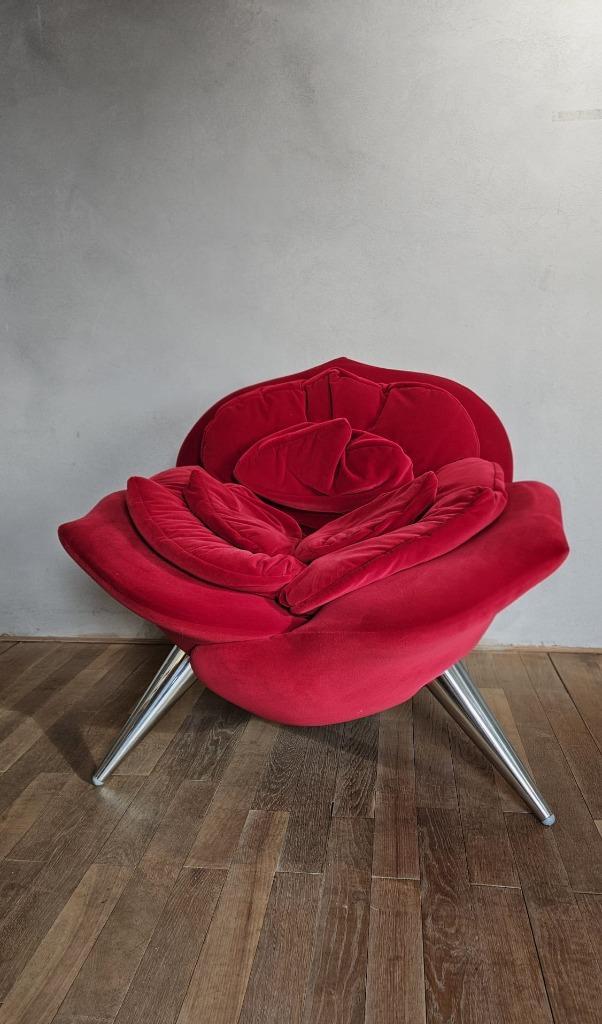 Chaise Edra Rose — Icône du design en excellent état, Maison & Meubles, Fauteuils, Neuf, Métal, Tissus, 75 à 100 cm, 75 à 100 cm