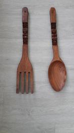 Houten lepel en vork, Antiek en Kunst, Ophalen of Verzenden