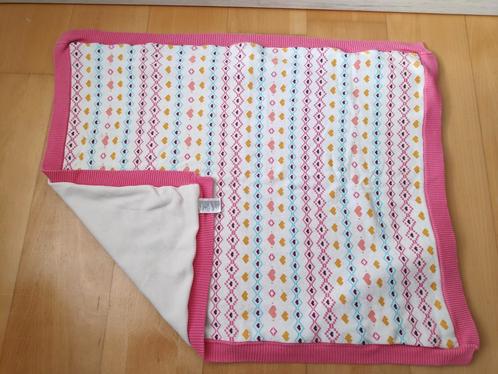 mooi roze babydeken gebreid/jersey 90x76 cm, Kinderen en Baby's, Dekens, Slaapzakjes en Inbakerproducten, Zo goed als nieuw, Deken