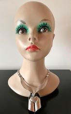 Collier brutaliste vintage, design original, Bijoux, Sacs & Beauté, Colliers, Enlèvement ou Envoi, Utilisé, Argent, Autres matériaux