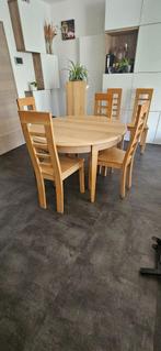 EETTAFEL EN 6 STOELEN, 100 tot 150 cm, 150 tot 200 cm, Rond, Gebruikt