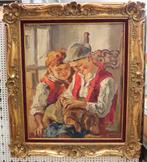 Jules Rambo, het vertroetelen van de hond, Antiquités & Art, Art | Peinture | Classique, Enlèvement ou Envoi