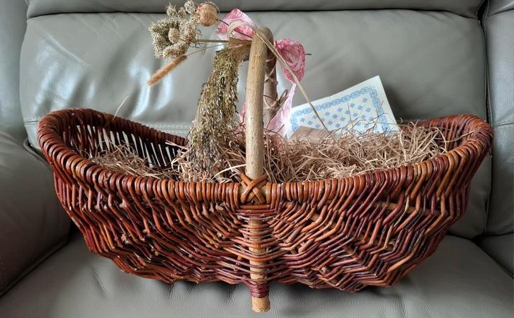 handgevlochten mand van wilgen Osier Joséphine 56 cm, Huis en Inrichting, Woonaccessoires | Schalen en Manden, Nieuw, Mand, Ovaal