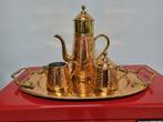 koperen koffieset  op schotel, Antiek en Kunst, Ophalen