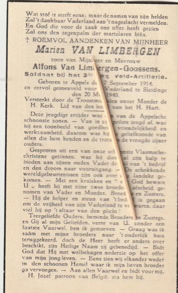 Victime de guerre : 1940-45, Envoi