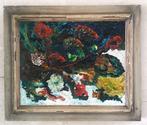 Expressief bloemen op ? ca. 1960 - onduidelijk gesigneerd, Ophalen of Verzenden