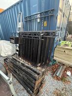 Metalen hekwerk + poort, Tuin en Terras, Ophalen, Met poort, Gebruikt, Sierhekwerk