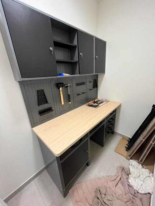 HBM werkbank met bovenkasten, Doe-het-zelf en Bouw, Werkbanken, Nieuw, 120 tot 170 cm, Ophalen