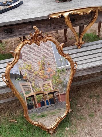 Prachtige oude  houten spiegel met Console.. beschikbaar voor biedingen