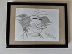 Dedicace/originele tekening Bédu - de Psy, Boeken, Stripverhalen, Ophalen of Verzenden
