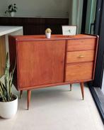Prachtig vintage teakhouten platenkast / badkamermeubel, Ophalen of Verzenden, Zo goed als nieuw