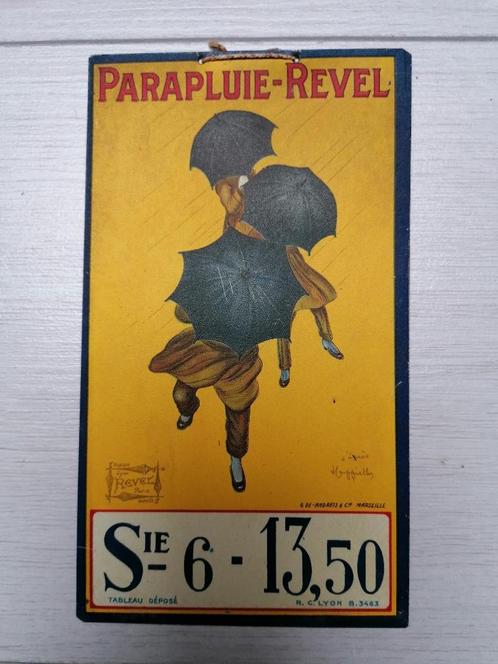 Plaque publicitaire tôle Parapluie Revel Leonetto Cappiello, Collections, Marques & Objets publicitaires, Utilisé, Panneau publicitaire