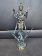 Statue en bronze de la déesse Saraswati/Bharati/Inde, Enlèvement ou Envoi, Neuf