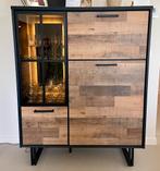 Barkast Henders&Hazel in industriële stijl - hout en staal, Huis en Inrichting, Ophalen, 100 tot 150 cm, Met deur(en), Zo goed als nieuw