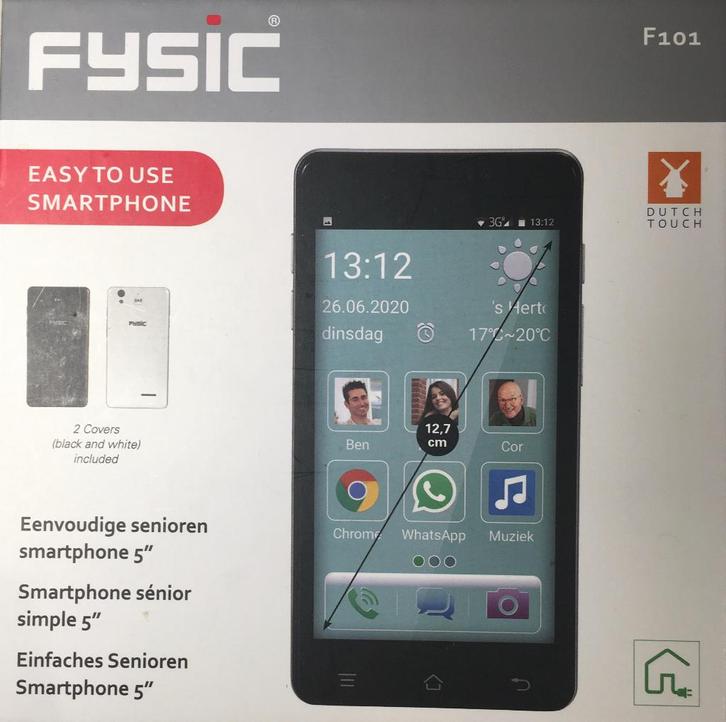 Senioren smartphone 5 inch, fysic f101, Telecommunicatie, Mobiele telefoons | Samsung, Zo goed als nieuw, Overige modellen, Fysiek toetsenbord