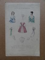 oude prent, mode voor jonge dames, Antiek en Kunst, Verzenden