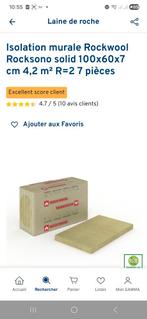 2 panelen 100 60 7 steenwol, Doe-het-zelf en Bouw, Ophalen, 4 tot 8 cm, Nieuw, Steenwol