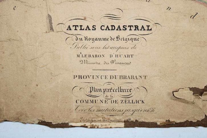 oude kaart van Zellik (Zellick), Ph. Vandermaelen, 19de eeuw, Antiek en Kunst, Curiosa en Brocante, Ophalen