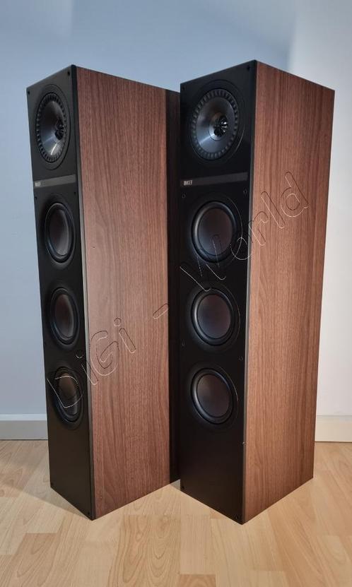 KEF Q500 in de prachtige kleur American Walnut, Audio, Tv en Foto, Luidsprekerboxen, Zo goed als nieuw, Front, Rear of Stereo speakers