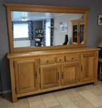 Grand buffet en chêne clair massif avec miroir - Vintage, Ophalen, Gebruikt, 200 cm of meer, Eikenhout