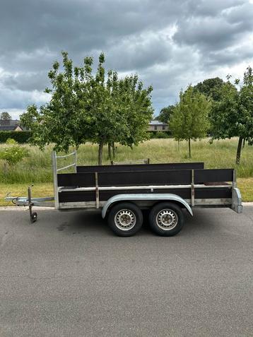 Extra grote aanhangwagen dubbelas 305 X 150CM, Auto diversen, Aanhangers en Bagagewagens, Ophalen of Verzenden, Zo goed als nieuw
