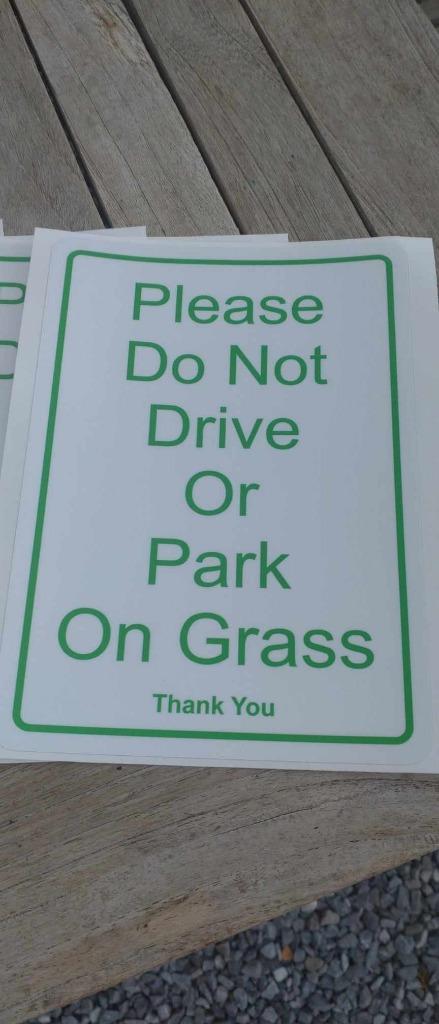 Please Do Not Drive Or Park On Grass Thank You - sticker, Tuin en Terras, Tuinwanddecoratie, Nieuw, Ophalen of Verzenden