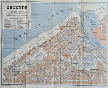 1929 - Oostende  groot stadsplan beschikbaar voor biedingen