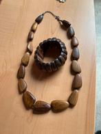 Collier et bracelet en bois, Bijoux, Sacs & Beauté, Colliers, Comme neuf, Enlèvement ou Envoi