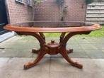 Houten Salontafel met Glasinleg - MAG WEG VOOR MOOI BOD, Antiek en Kunst, Ophalen