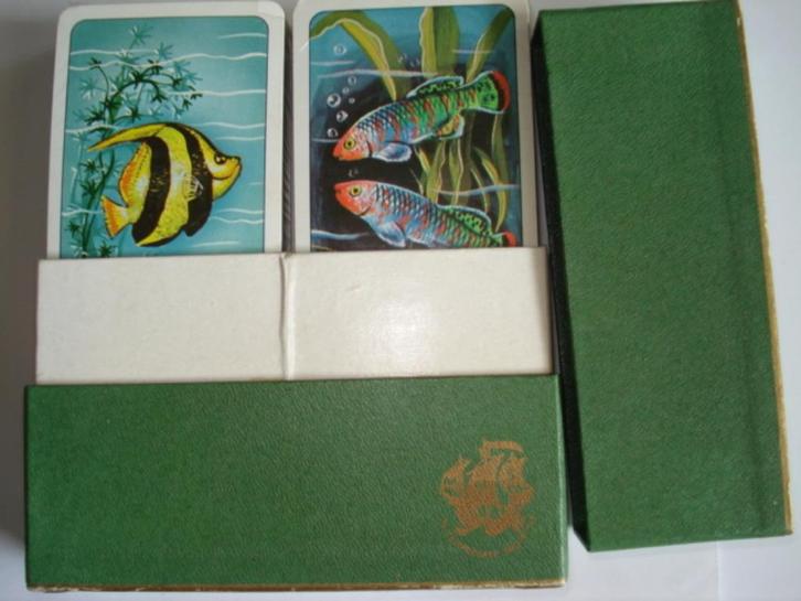 Luxe set van 2 kaartspellen in cassette Verbaet-Smeets, Verzamelen, Speelkaarten, Jokers en Kwartetten, Zo goed als nieuw, Speelkaart(en)