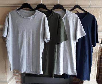 T-shirt Pier One-4x pour homme taille XXL - Bleu/Gris/Kaki 