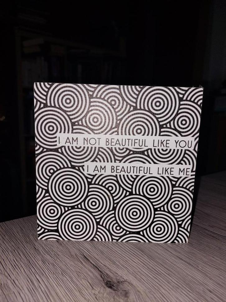 Bloc en bois avec texte pour décoration, Huis en Inrichting, Woonaccessoires | Overige, Ophalen