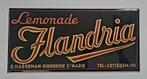 Panneau publicitaire Glacoide Flandria Lemonade., Enlèvement ou Envoi, Panneau publicitaire