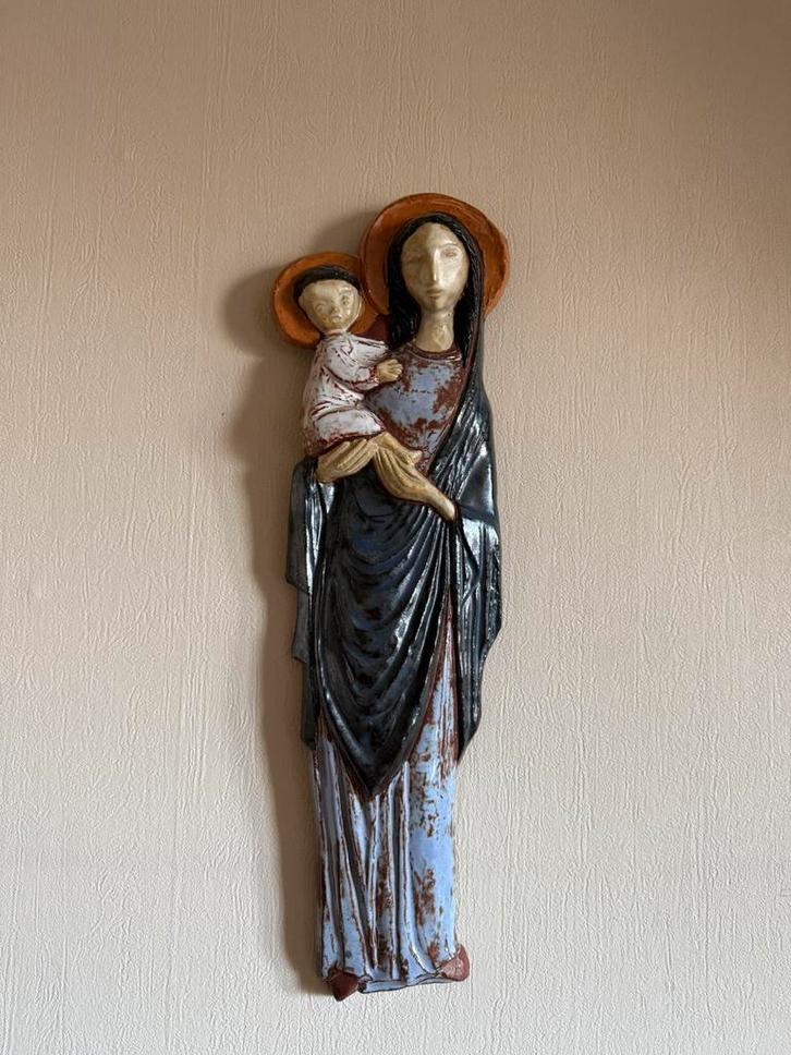 Heilige Maria met kind/ Madonna met Jezus keramiek, Antiek en Kunst, Antiek | Religieuze voorwerpen, Ophalen
