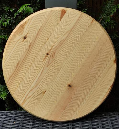 Tafelblad Rond Grenenhout 3(D) x40(B) x40(L) cm, Huis en Inrichting, Tafelonderdelen, Nieuw, Tafelblad, Minder dan 50 cm, Minder dan 50 cm